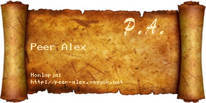 Peer Alex névjegykártya
